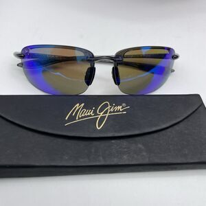 Maui Jim Sunglasses MJ 407-1164-17-130 Hookipa Gloss Black/Grey Lens Scratched